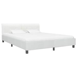VidaXL Bedframe kunstleer wit 180x200 cm