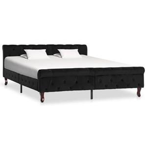 VidaXL Bedframe fluweel zwart 160x200 cm