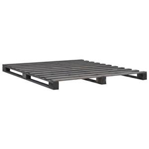 VidaXL Bedframe pallet massief grenenhout grijs 200x200 cm