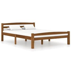 VidaXL Bedframe massief grenenhout honingbruin 120x200 cm