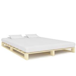 VidaXL Bedframe pallet massief grenenhout 140x200 cm