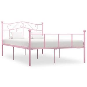 VidaXL Bedframe metaal roze 140x200 cm