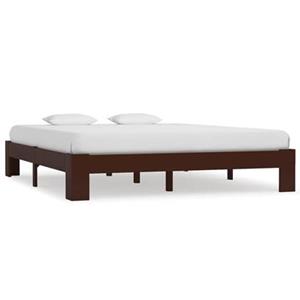 VidaXL Bedframe massief grenenhout donkerbruin 160x200 cm