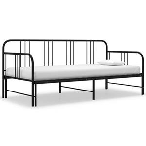 vidaXL Ausziehsofa Bettgestell Schwarz Metall 90x200 cm 