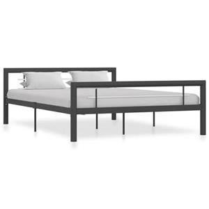 VidaXL Bedframe metaal grijs en wit 120x200 cm