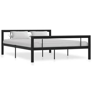 VidaXL Bedframe metaal zwart en wit 120x200 cm