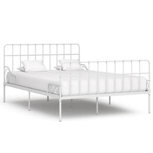 VidaXL Bedframe met lattenbodem metaal wit 140x200 cm