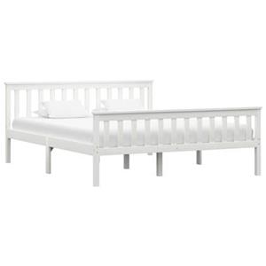 VidaXL Bedframe massief grenenhout wit 160x200 cm