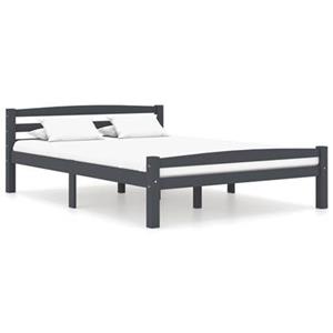 VidaXL Bedframe massief grenenhout donkergrijs 140x200 cm