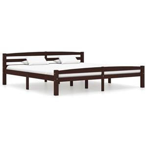 VidaXL Bedframe massief grenenhout donkerbruin 180x200 cm