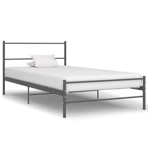 vidaxl Bedframe metaal grijs 90x200 cm