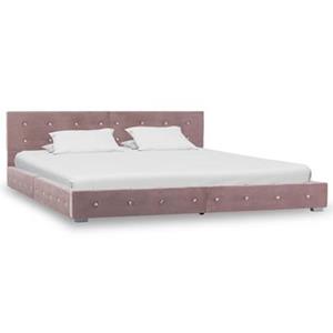 VidaXL Bedframe fluweel roze 180x200 cm