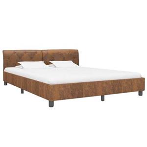 vidaXL Bedframe kunstsuède bruin 180x200 cm