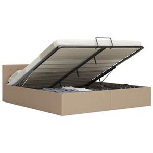 VidaXL Bedframe met opslag hydraulisch kunstleer cappuccino 160x200 cm