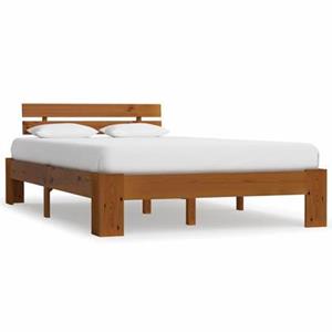 VidaXL Bedframe massief grenenhout honingbruin 120x200 cm