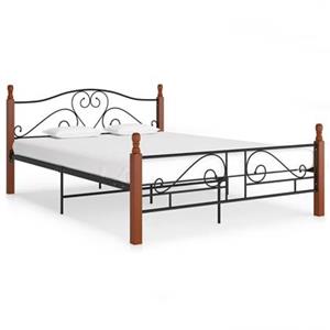 VidaXL Bedframe metaal zwart 140x200 cm