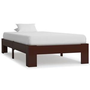 VidaXL Bedframe massief grenenhout donkerbruin 100x200 cm