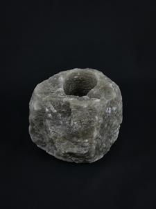 lalashops Waxinelichthouder / Theelichthouder Zoutsteen Himalaya - ZWART - Middel 0,6-1kg - ca. 9x9x8cm