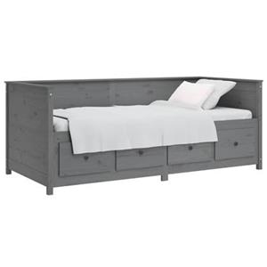 VidaXL Slaapbank 75x190 cm massief grenenhout grijs