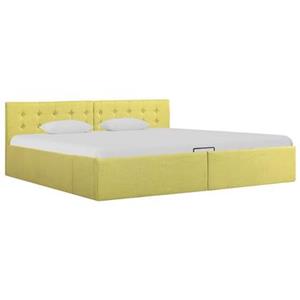 VidaXL Bedframe met hydraulische opslag stof limoengeel 180x200 cm