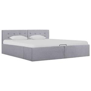 vidaXL Bedframe met hydraulische opslag stof lichtgrijs 160x200 cm