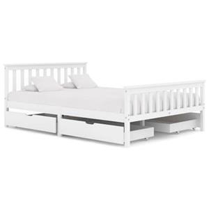 VidaXL Bedframe met 4 lades massief grenenhout wit 140x200 cm
