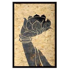 Fine Asianliving Oosters Schilderij Boeddha Hand Lotus op Kurk