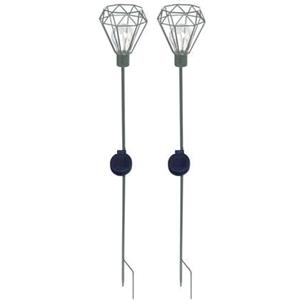Luxform Tuinlamp met grondpen Diamond 2 st solar LED