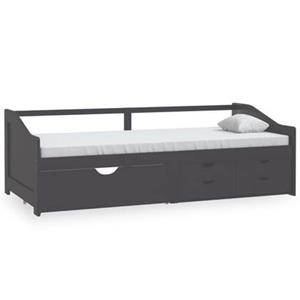 VidaXL Slaapbank 3-zits met lades massief grenenhout grijs 90x200 cm