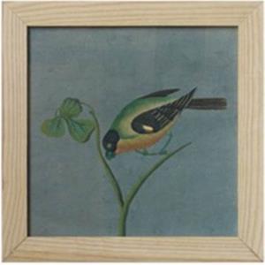 Fine Asianliving Chinees Schilderij met Lijst Vogel op Takje B42xH42cm