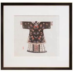 Fine Asianliving Chinees Schilderij met Lijst Chinese Kleding Zwart