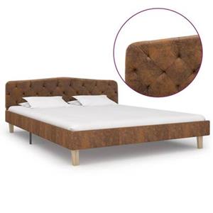 VidaXL Bedframe kunstsuède bruin 140x200 cm