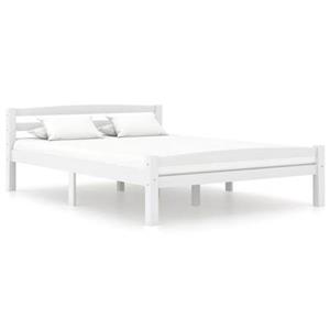 VidaXL Bedframe massief grenenhout wit 140x200 cm