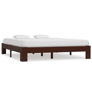 VidaXL Bedframe massief grenenhout donkerbruin 180x200 cm