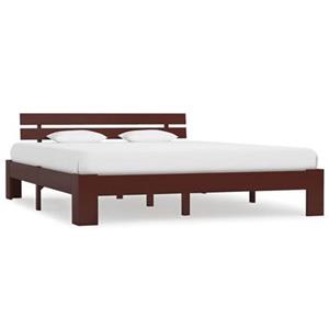 VidaXL Bedframe massief grenenhout donkerbruin 160x200 cm