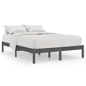 VidaXL Bedframe massief hout grijs 135x190 cm 4FT6 Double