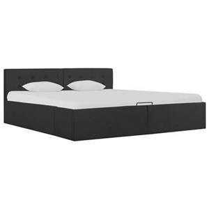 VidaXL Bedframe met hydraulische opslag stof donkergrijs 160x200 cm