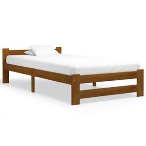 VidaXL Bedframe massief grenenhout honingbruin 90x200 cm