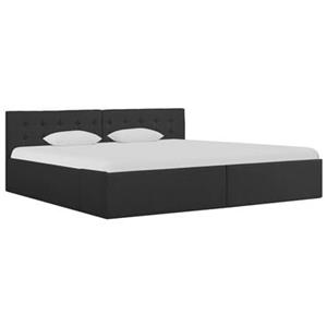 VidaXL Bedframe met hydraulische opslag stof donkergrijs 180x200 cm