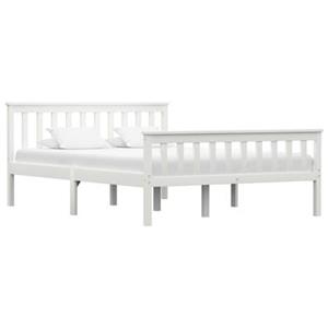 VidaXL Bedframe massief grenenhout wit 140x200 cm