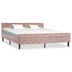 VidaXL Bedframe fluweel roze 180x200 cm