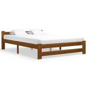 VidaXL Bedframe massief grenenhout honingbruin 160x200 cm