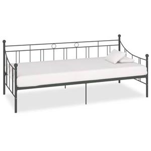 vidaXL Tagesbett-Rahmen Grau Metall 90×200 cm 