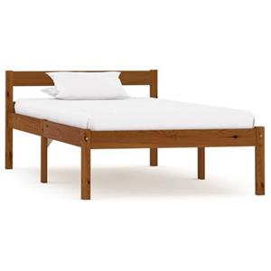 VidaXL Bedframe massief grenenhout honingbruin 100x200 cm