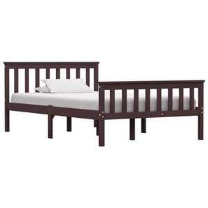 VidaXL Bedframe massief grenenhout donkerbruin 120x200 cm