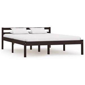 VidaXL Bedframe massief grenenhout donkerbruin 140x200 cm