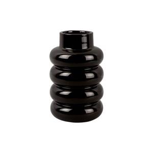 Present time Vase Bobbly Glazed ceramic large black