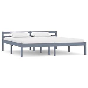 VidaXL Bedframe massief grenenhout grijs 160x200 cm