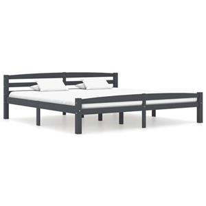 VidaXL Bedframe massief grenenhout donkergrijs 200x200 cm