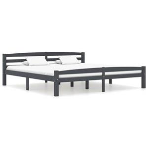 VidaXL Bedframe massief grenenhout donkergrijs 180x200 cm